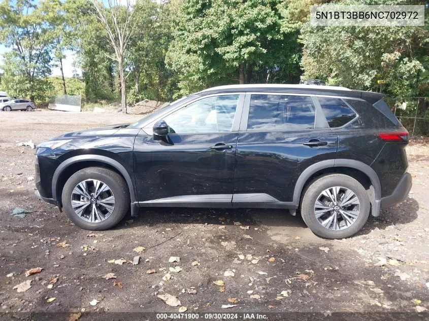 2022 Nissan Rogue Sv Intelligent Awd VIN: 5N1BT3BB6NC702972 Lot: 40471900