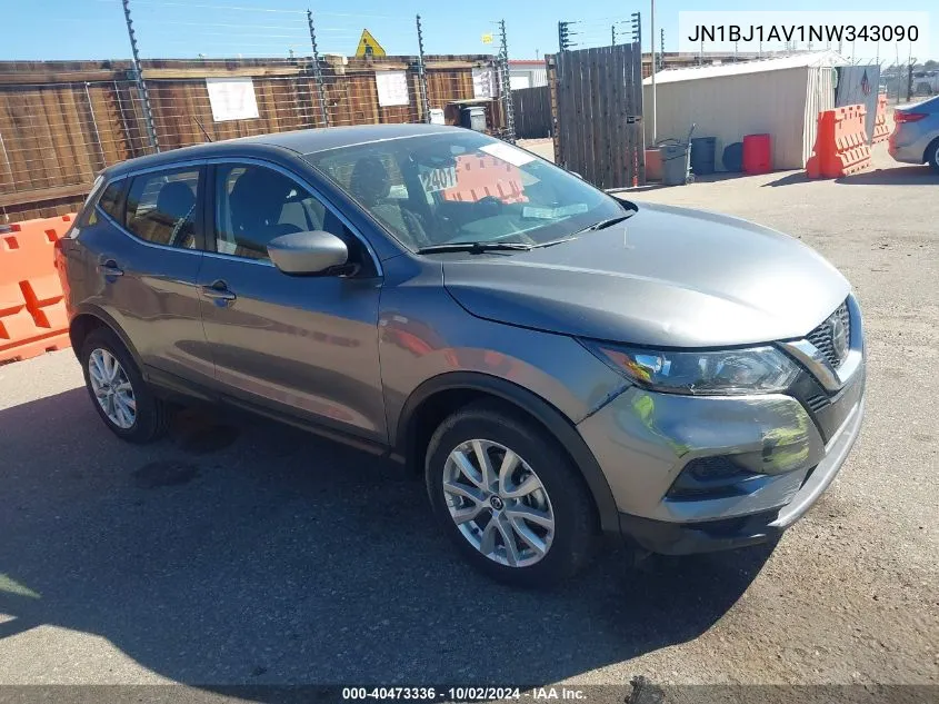 2022 Nissan Rogue Sport S Fwd Xtronic Cvt VIN: JN1BJ1AV1NW343090 Lot: 40473336