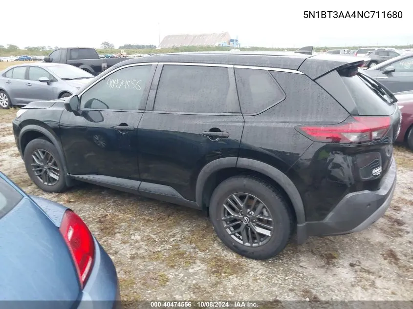 2022 Nissan Rogue S VIN: 5N1BT3AA4NC711680 Lot: 40474556