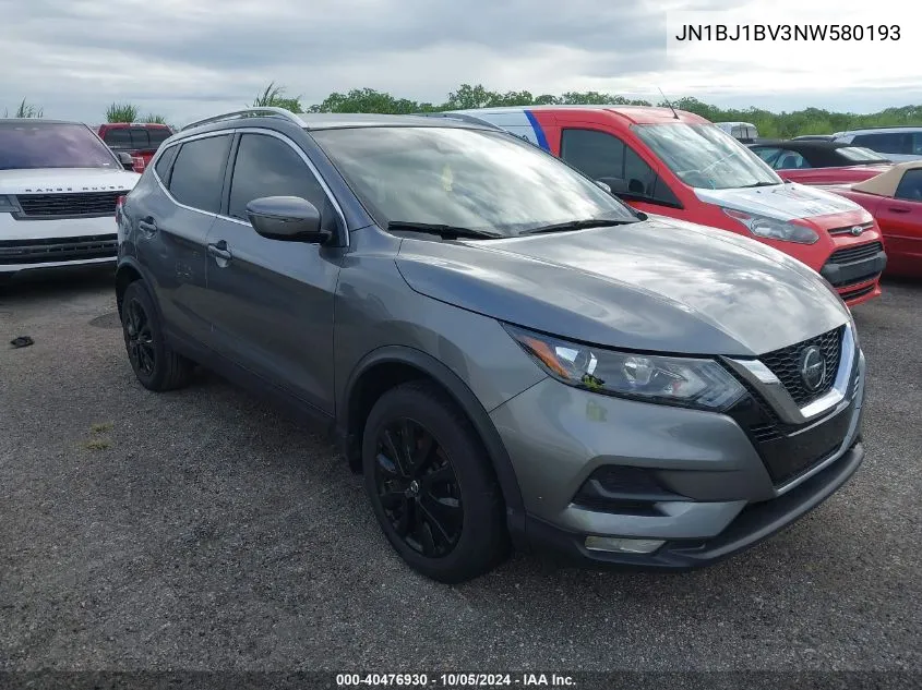 2022 Nissan Rogue Sport Sv Fwd Xtronic Cvt VIN: JN1BJ1BV3NW580193 Lot: 40476930