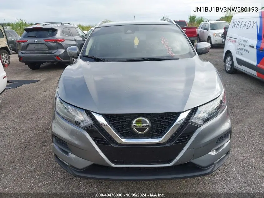 2022 Nissan Rogue Sport Sv Fwd Xtronic Cvt VIN: JN1BJ1BV3NW580193 Lot: 40476930