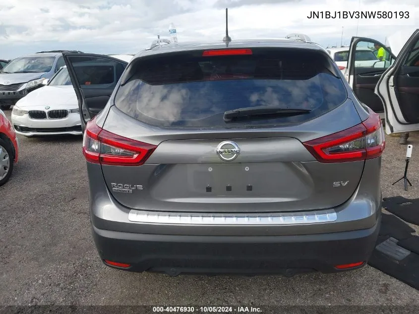 2022 Nissan Rogue Sport Sv Fwd Xtronic Cvt VIN: JN1BJ1BV3NW580193 Lot: 40476930