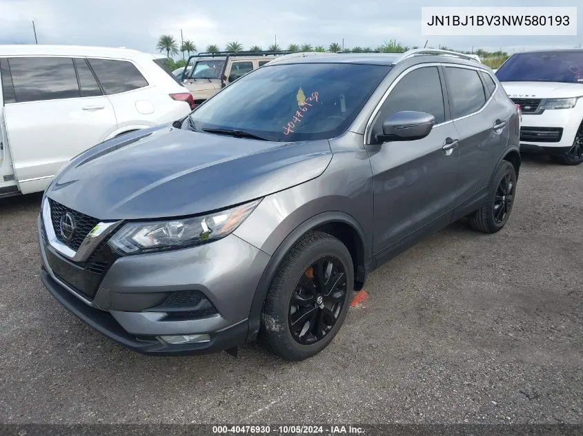 2022 Nissan Rogue Sport Sv Fwd Xtronic Cvt VIN: JN1BJ1BV3NW580193 Lot: 40476930