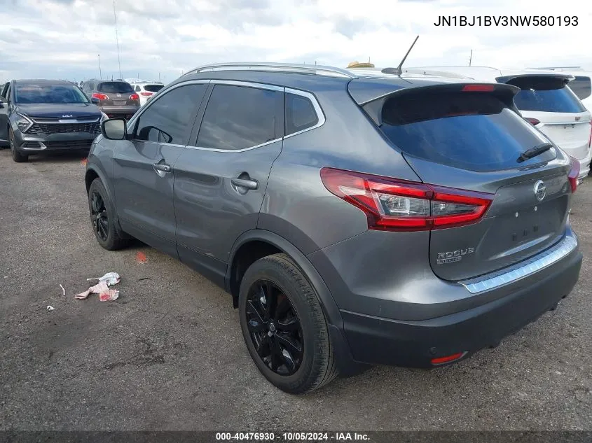 2022 Nissan Rogue Sport Sv Fwd Xtronic Cvt VIN: JN1BJ1BV3NW580193 Lot: 40476930