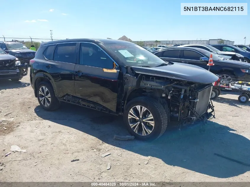 2022 Nissan Rogue Sv VIN: 5N1BT3BA4NC682115 Lot: 40484325