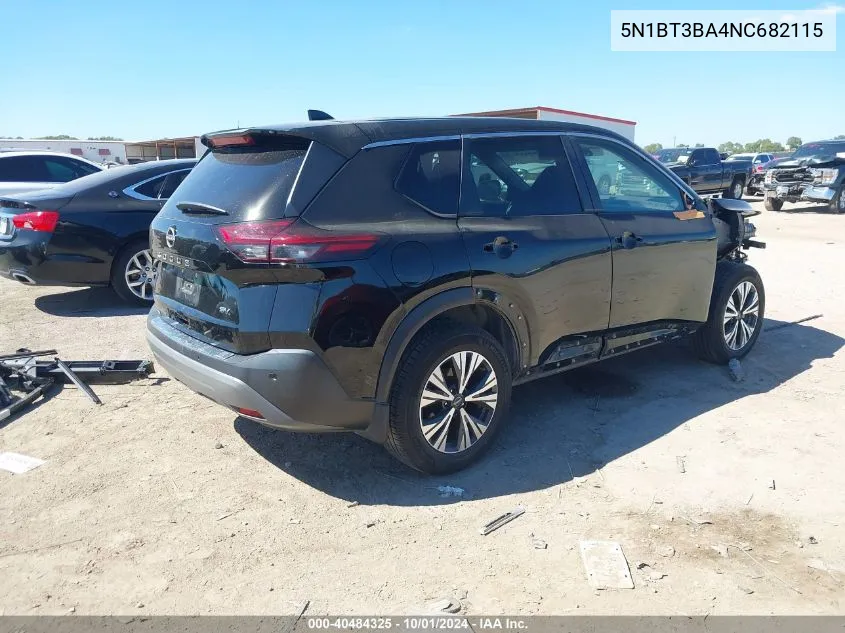 2022 Nissan Rogue Sv VIN: 5N1BT3BA4NC682115 Lot: 40484325