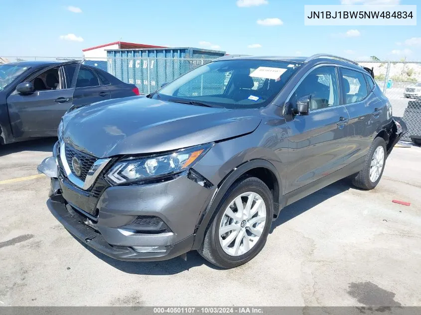 2022 Nissan Rogue Sport Sv Awd Xtronic Cvt VIN: JN1BJ1BW5NW484834 Lot: 40501107