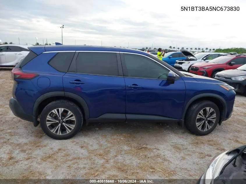 2022 Nissan Rogue Sv Fwd VIN: 5N1BT3BA5NC673830 Lot: 40515668