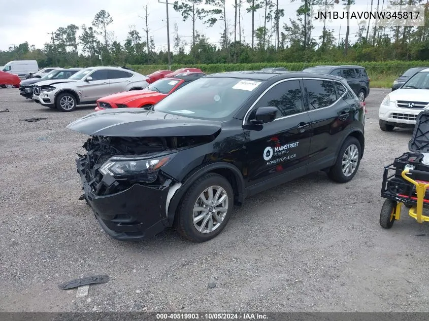 2022 Nissan Rogue Sport S VIN: JN1BJ1AV0NW345817 Lot: 40519903