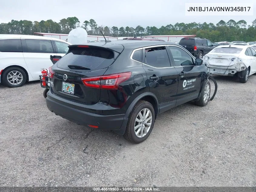 2022 Nissan Rogue Sport S VIN: JN1BJ1AV0NW345817 Lot: 40519903