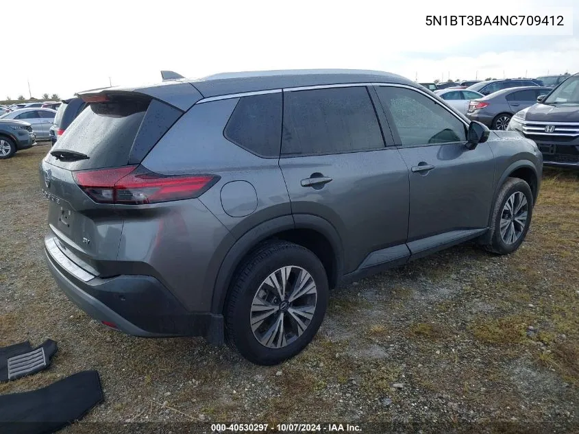 2022 Nissan Rogue Sv VIN: 5N1BT3BA4NC709412 Lot: 40530297