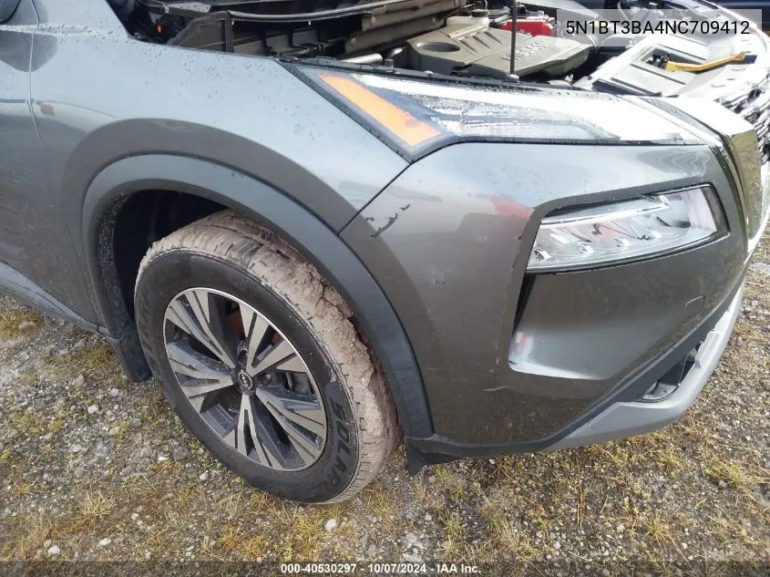 2022 Nissan Rogue Sv VIN: 5N1BT3BA4NC709412 Lot: 40530297