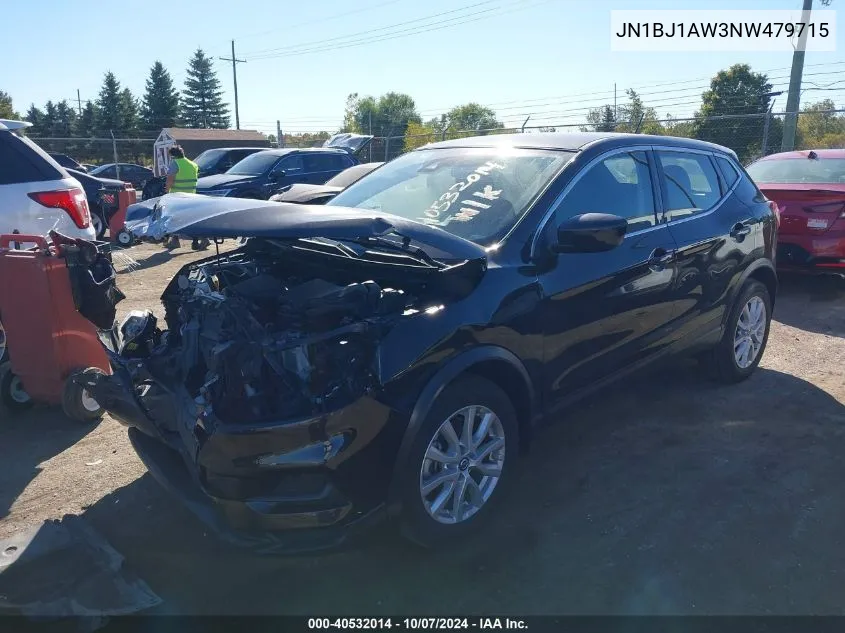 2022 Nissan Rogue Sport S Awd Xtronic Cvt VIN: JN1BJ1AW3NW479715 Lot: 40532014