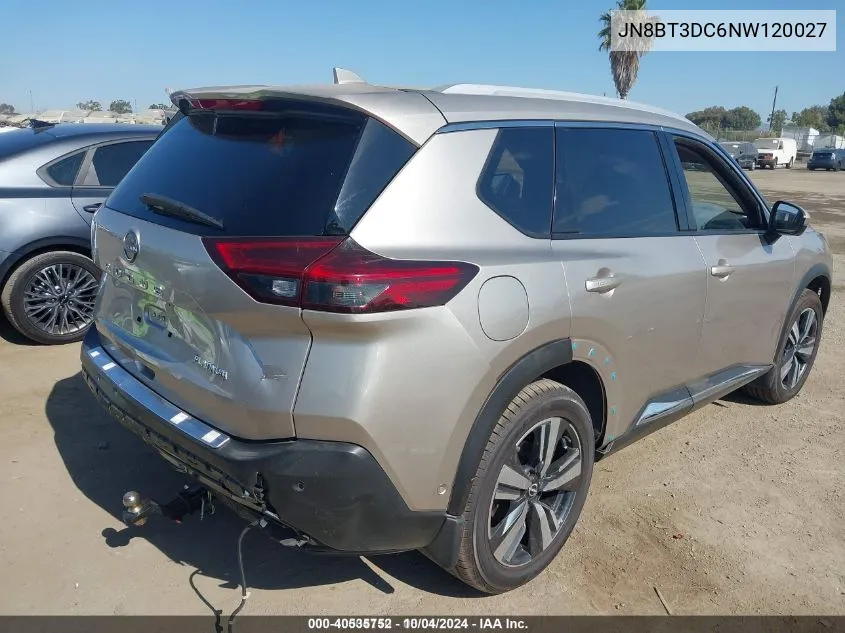 2022 Nissan Rogue Platinum Fwd VIN: JN8BT3DC6NW120027 Lot: 40535752