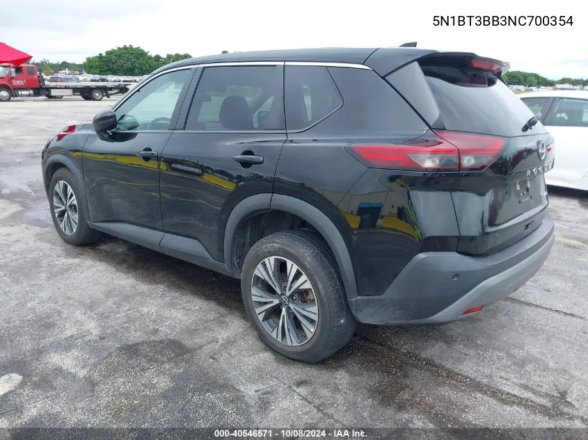 2022 Nissan Rogue Sv VIN: 5N1BT3BB3NC700354 Lot: 40546571