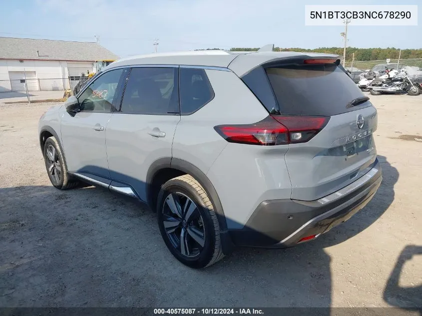 2022 Nissan Rogue Sl Intelligent Awd VIN: 5N1BT3CB3NC678290 Lot: 40575087