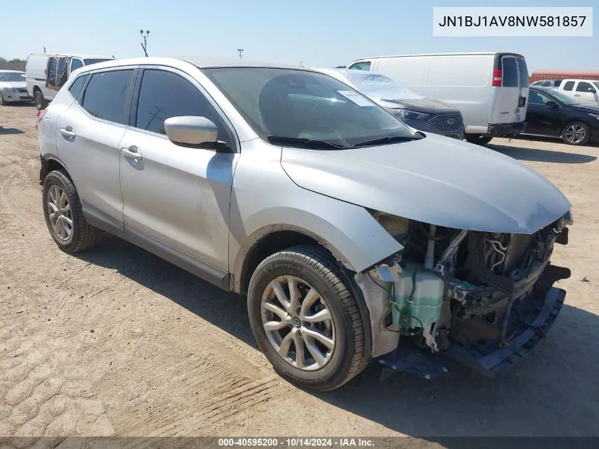 2022 Nissan Rogue Sport S Fwd Xtronic Cvt VIN: JN1BJ1AV8NW581857 Lot: 40595200