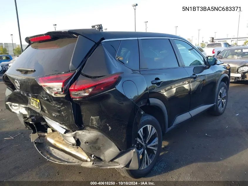 2022 Nissan Rogue Sv Fwd VIN: 5N1BT3BA5NC683371 Lot: 40618250