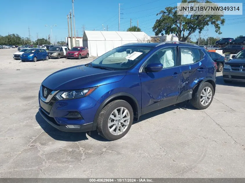 2022 Nissan Rogue Sport Sv Fwd Xtronic Cvt VIN: JN1BJ1BV7NW349314 Lot: 40629694