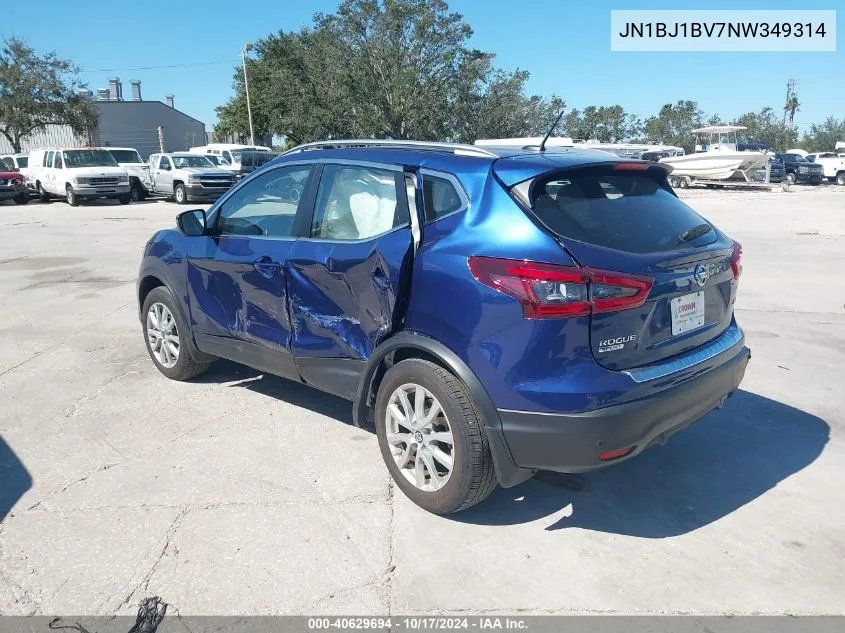 2022 Nissan Rogue Sport Sv Fwd Xtronic Cvt VIN: JN1BJ1BV7NW349314 Lot: 40629694