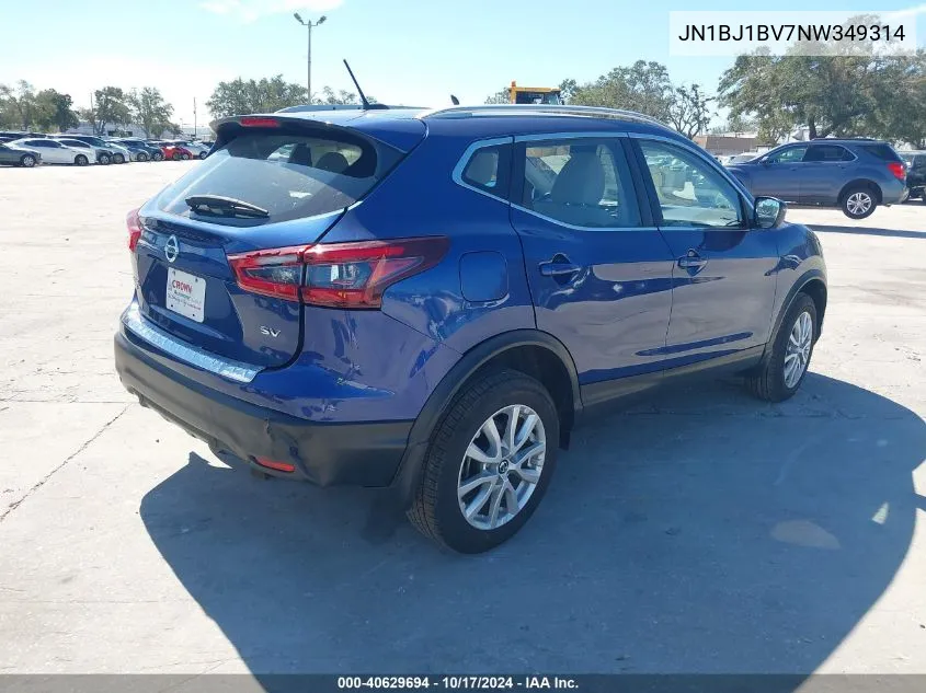 2022 Nissan Rogue Sport Sv Fwd Xtronic Cvt VIN: JN1BJ1BV7NW349314 Lot: 40629694