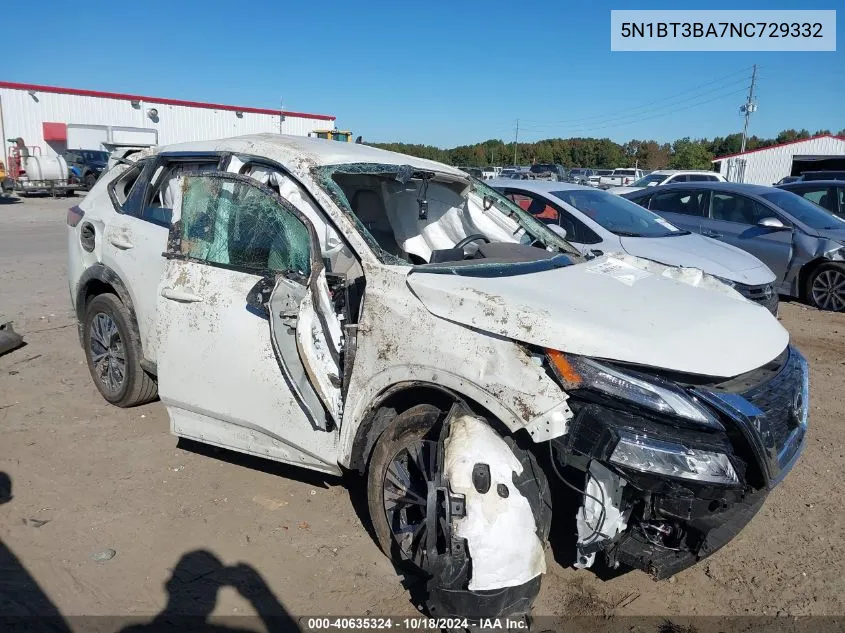 2022 Nissan Rogue Sv Fwd VIN: 5N1BT3BA7NC729332 Lot: 40635324