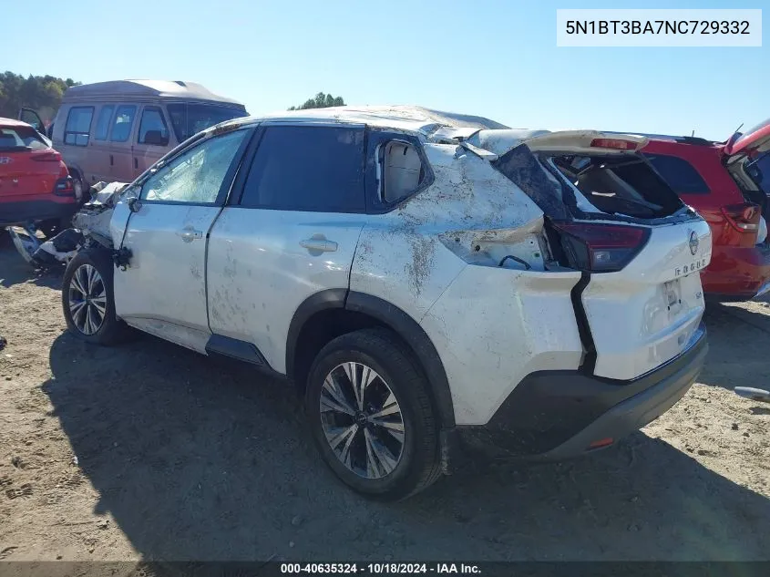 2022 Nissan Rogue Sv Fwd VIN: 5N1BT3BA7NC729332 Lot: 40635324