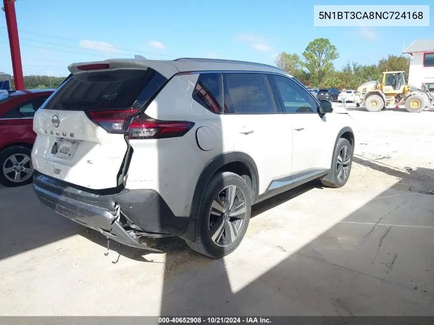 2022 Nissan Rogue Sl VIN: 5N1BT3CA8NC724168 Lot: 40652908