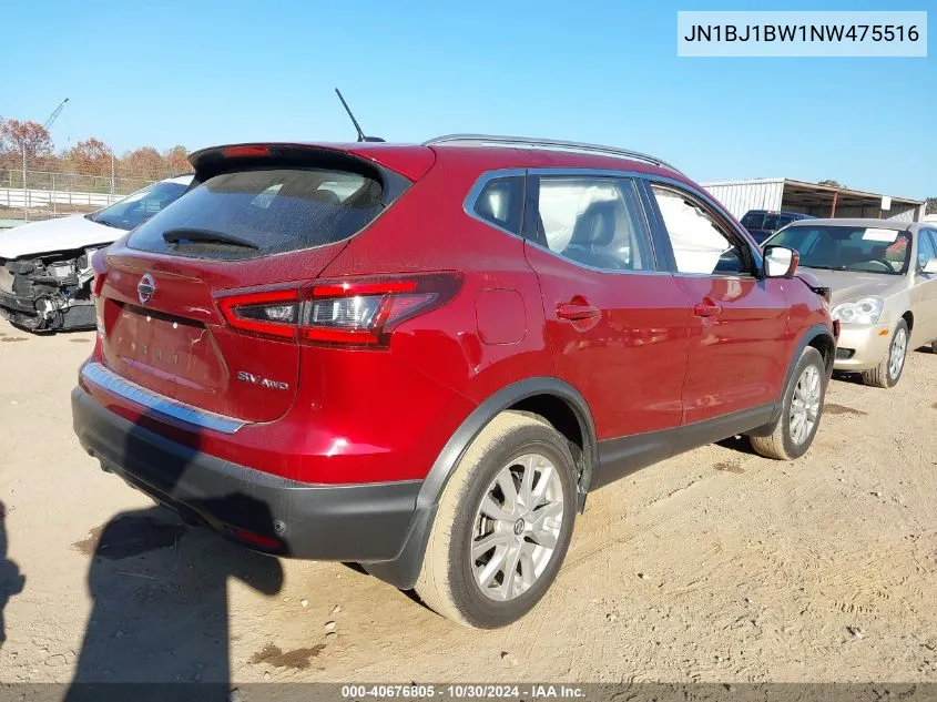 2022 Nissan Rogue Sport Sv Awd Xtronic Cvt VIN: JN1BJ1BW1NW475516 Lot: 40676805