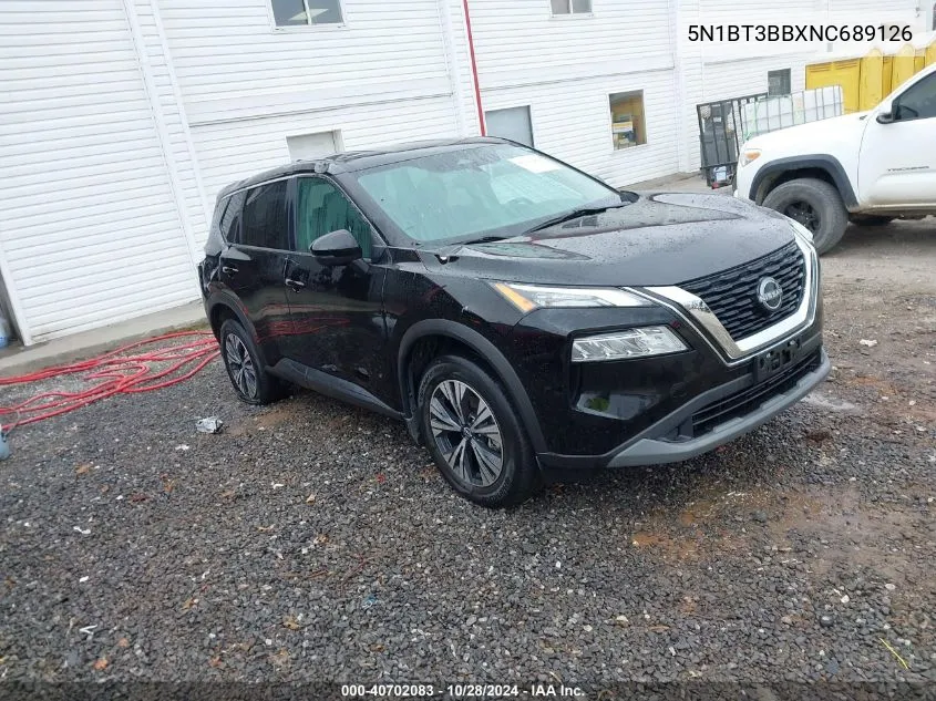 2022 Nissan Rogue Sv Intelligent Awd VIN: 5N1BT3BBXNC689126 Lot: 40702083