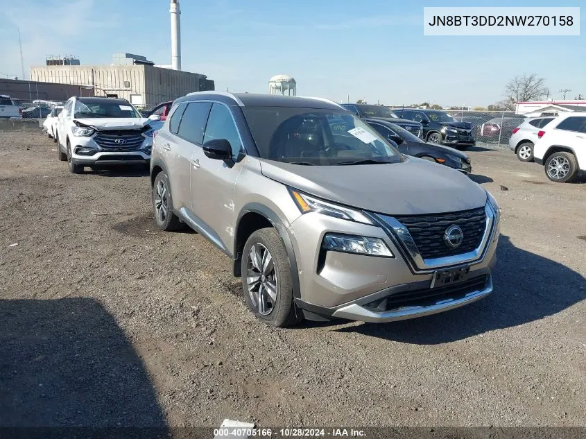 2022 Nissan Rogue Platinum Intelligent Awd VIN: JN8BT3DD2NW270158 Lot: 40705166