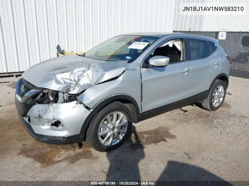 2022 Nissan Rogue Sport S Fwd Xtronic Cvt VIN: JN1BJ1AV1NW583210 Lot: 40706190