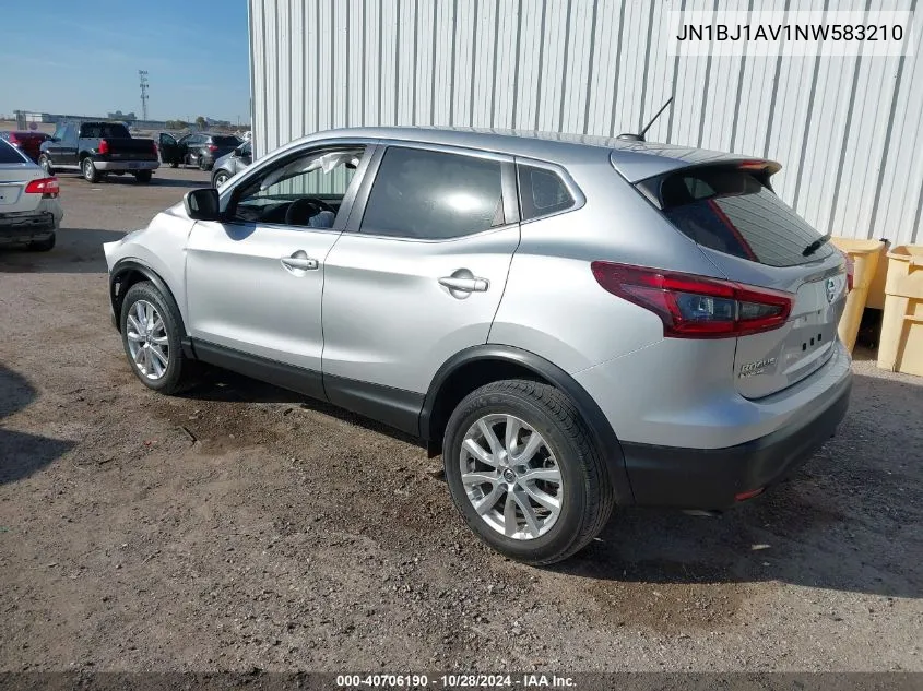 2022 Nissan Rogue Sport S Fwd Xtronic Cvt VIN: JN1BJ1AV1NW583210 Lot: 40706190