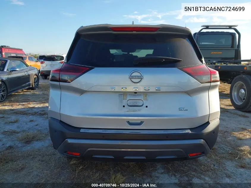 2022 Nissan Rogue Sl Fwd VIN: 5N1BT3CA6NC724699 Lot: 40709746