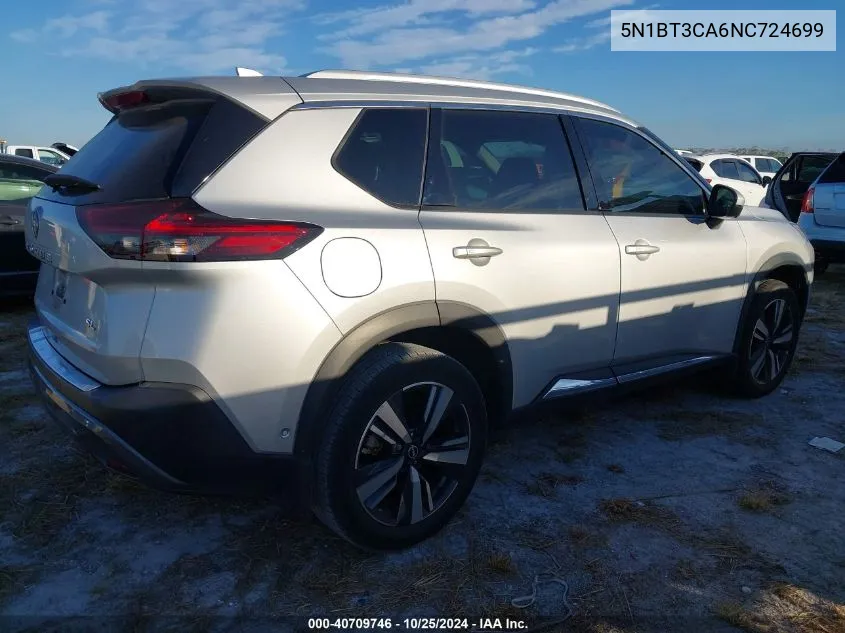 2022 Nissan Rogue Sl Fwd VIN: 5N1BT3CA6NC724699 Lot: 40709746