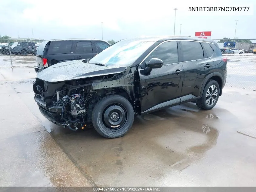 2022 Nissan Rogue Sv Intelligent Awd VIN: 5N1BT3BB7NC704777 Lot: 40715082