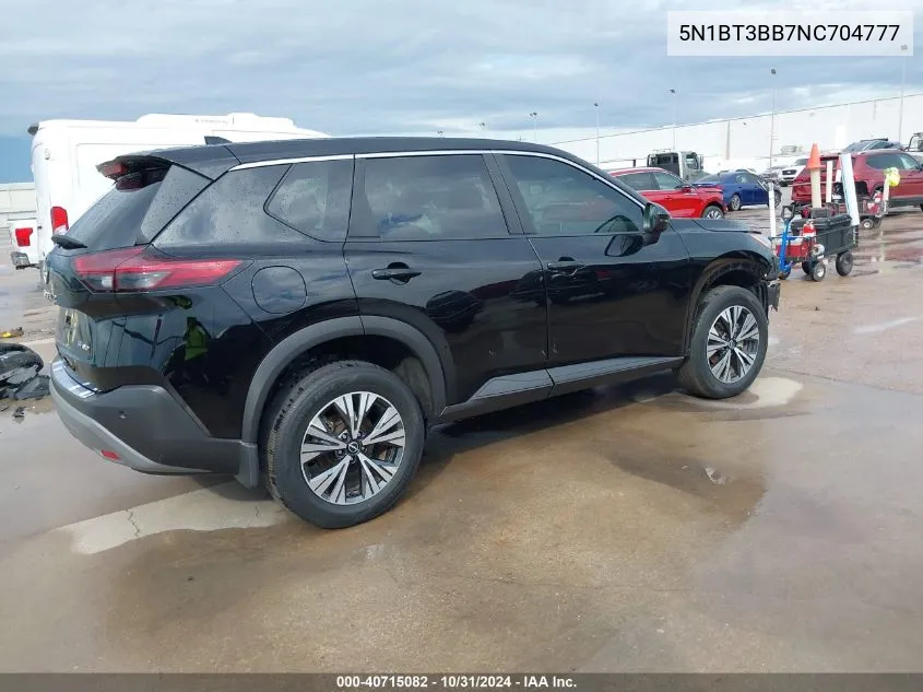 2022 Nissan Rogue Sv Intelligent Awd VIN: 5N1BT3BB7NC704777 Lot: 40715082