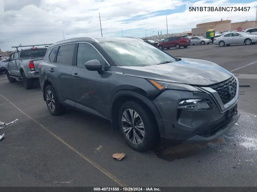 2022 Nissan Rogue Sv Fwd VIN: 5N1BT3BA8NC734457 Lot: 40721558