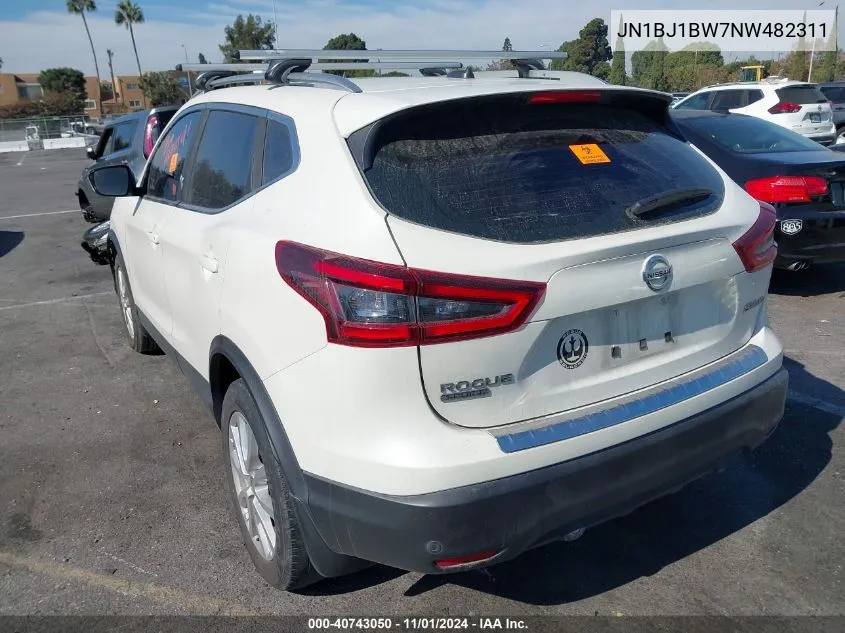 2022 Nissan Rogue Sport Sv Awd Xtronic Cvt VIN: JN1BJ1BW7NW482311 Lot: 40743050