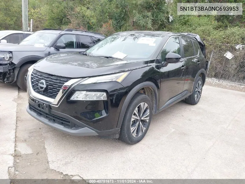 2022 Nissan Rogue Sv Fwd VIN: 5N1BT3BA0NC693953 Lot: 40751673