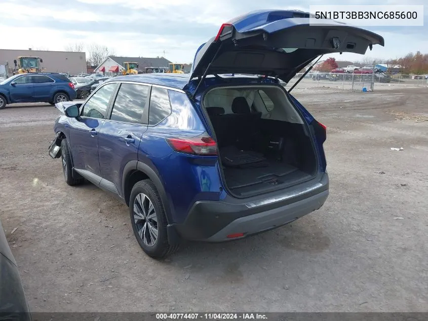 2022 Nissan Rogue Sv Intelligent Awd VIN: 5N1BT3BB3NC685600 Lot: 40774407