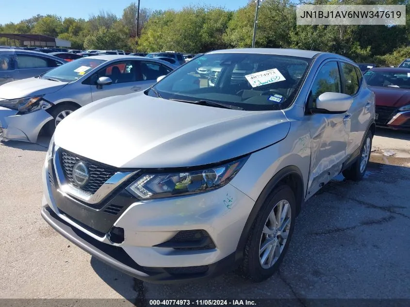 2022 Nissan Rogue Sport S Fwd Xtronic Cvt VIN: JN1BJ1AV6NW347619 Lot: 40774973