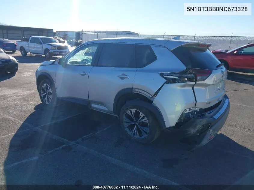 2022 Nissan Rogue Sv VIN: 5N1BT3BB8NC673328 Lot: 40776062