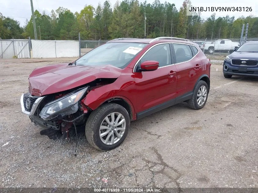 2022 Nissan Rogue Sport Sv Fwd Xtronic Cvt VIN: JN1BJ1BV9NW343126 Lot: 40776959