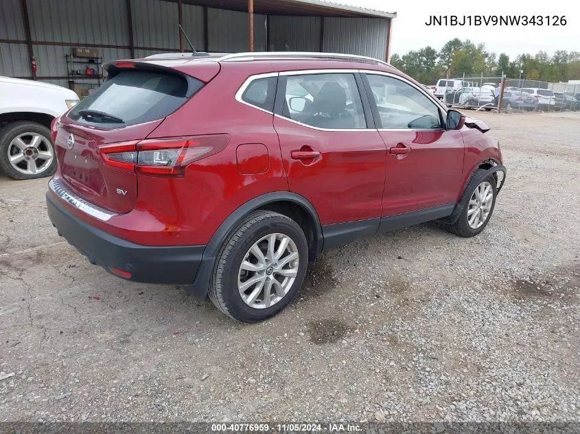 2022 Nissan Rogue Sport Sv Fwd Xtronic Cvt VIN: JN1BJ1BV9NW343126 Lot: 40776959