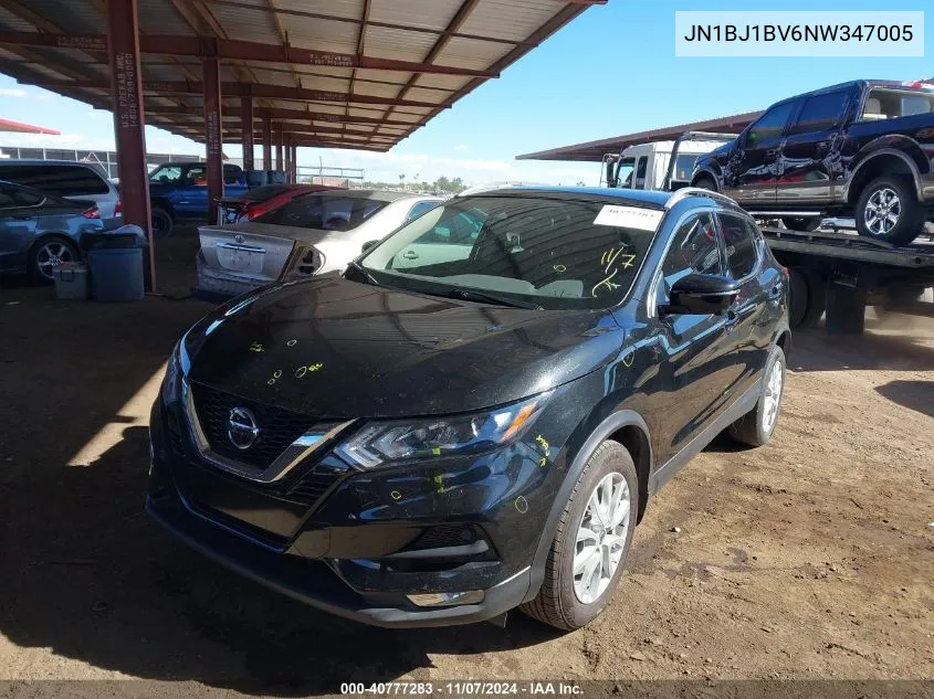 2022 Nissan Rogue Sport Sv Fwd Xtronic Cvt VIN: JN1BJ1BV6NW347005 Lot: 40777283