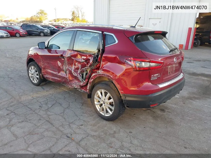 2022 Nissan Rogue Sport Sv Awd Xtronic Cvt VIN: JN1BJ1BW4NW474070 Lot: 40845860