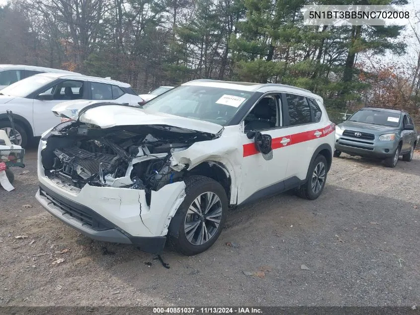 2022 Nissan Rogue Sv Intelligent Awd VIN: 5N1BT3BB5NC702008 Lot: 40851037