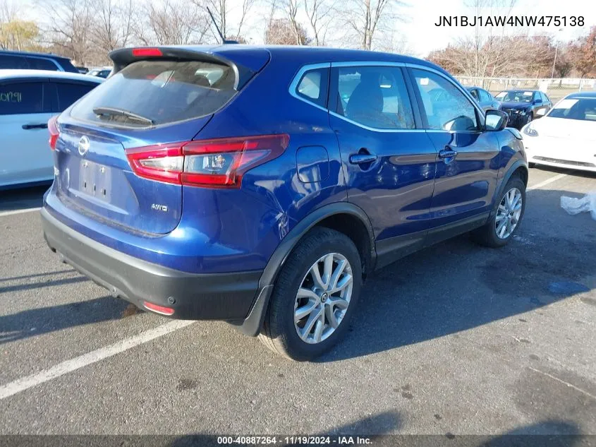 2022 Nissan Rogue Sport S Awd Xtronic Cvt VIN: JN1BJ1AW4NW475138 Lot: 40887264