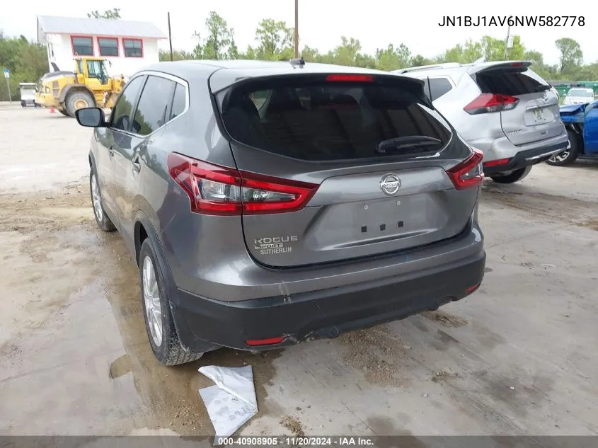 2022 Nissan Rogue Sport S Fwd Xtronic Cvt VIN: JN1BJ1AV6NW582778 Lot: 40908905